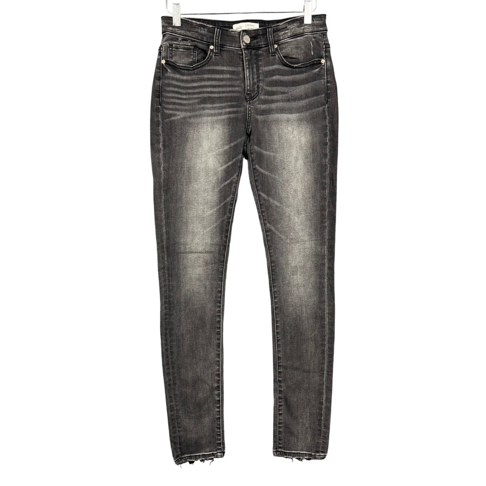 BKE Payton Skinny Jeans Women 26x31.5 Black‎ Charcoal Wash Raw Hem Fits 29x31.5